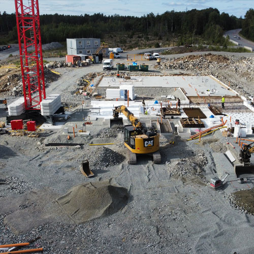 Byggarbetsplats i Strängnäs